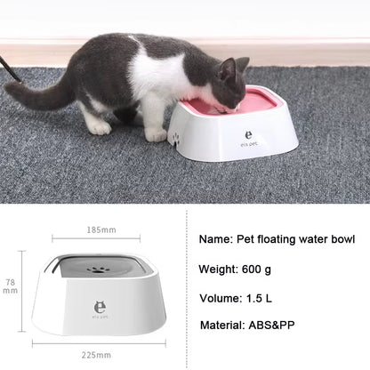 Non-Spill Floating Dog & Cat Water Bowl - Anti-Overturn Dispenser for Mess-Free Hydration