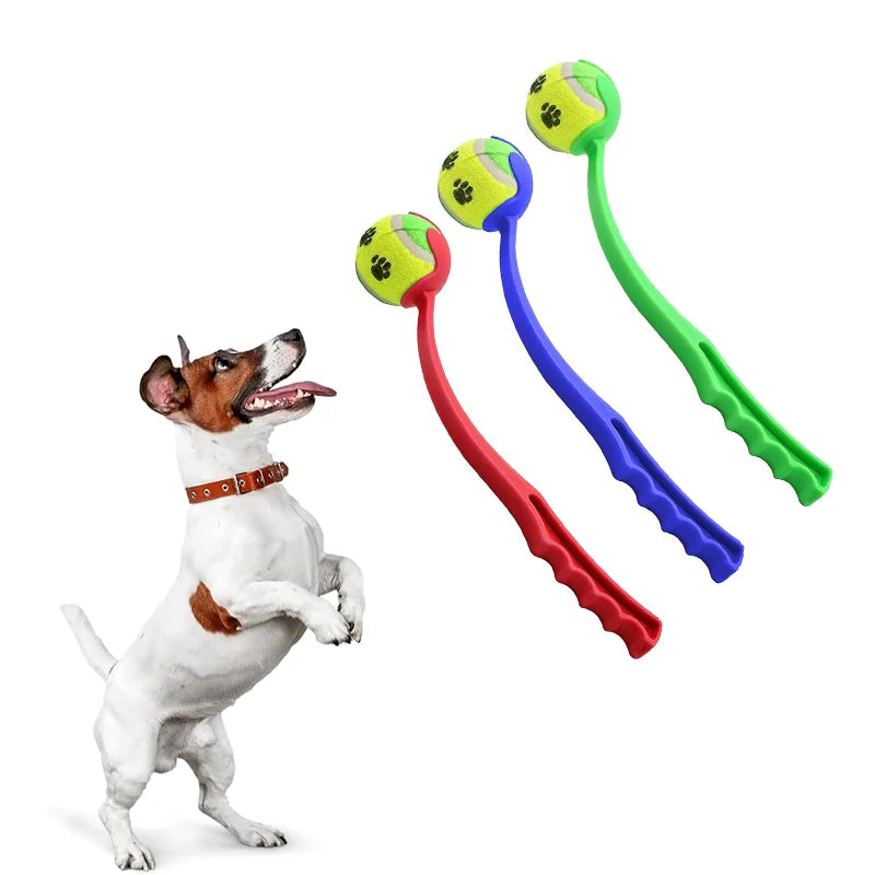 Interactive Dog Ball Launcher-Hands-Free Tennis Ball Thrower for Outdoor Fetch & Exercise