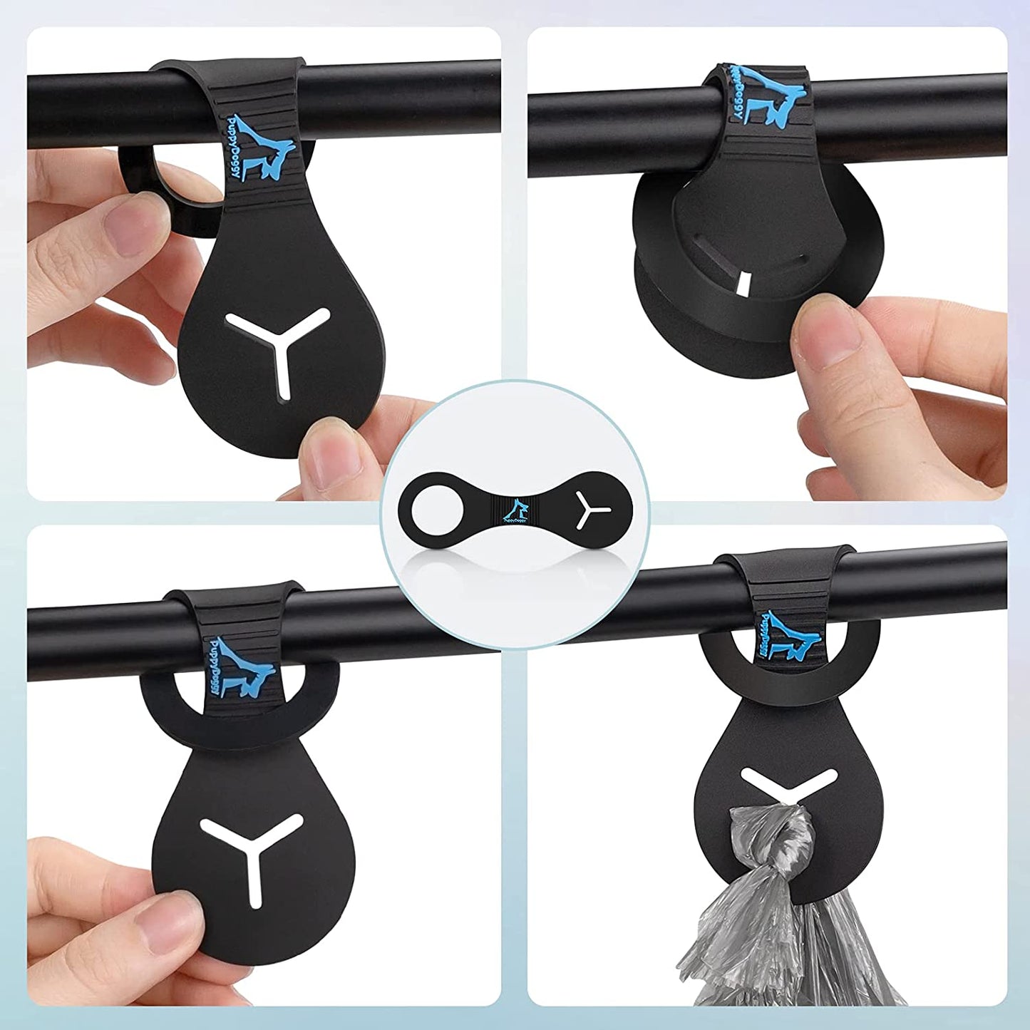 Premium Dog Poop Bag Holder-Convenient Leash-Mounted Waste Bag Dispenser